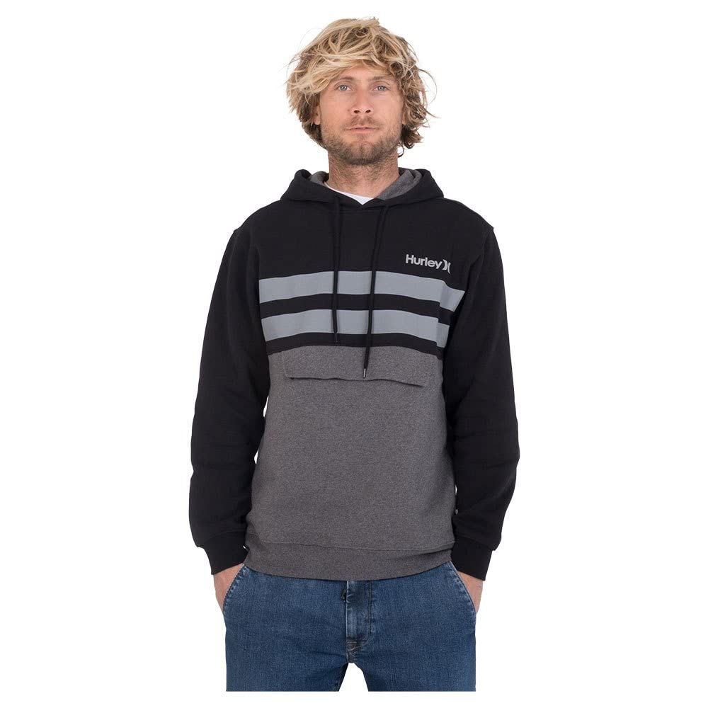 Hurley Herren M Oceancare Block Party Pullover Sweatshirt S Schwarz, S Schwarz