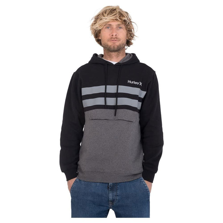Hurley Herren M Oceancare Block Party Pullover Sweatshirt S Schwarz, S Schwarz