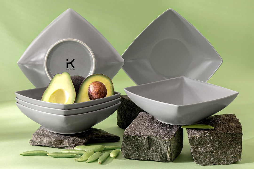 Konsimo. Elegant Suppenteller Set 6er - Schale aus Keramik - Pastateller und Tiefteller für 6 Person