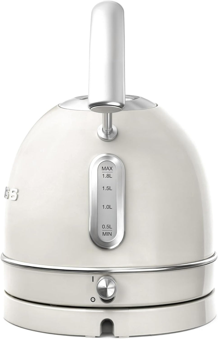 SWEISS Vintage Wasserkocher KTL8 1,8L, Praktische kompakte Edelstahl 2200W, Schnelles Kochen, Sichtb