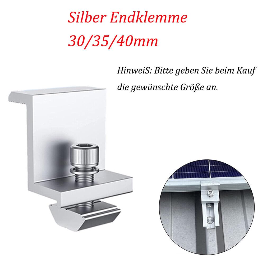 Solarpanel Ziegeldach Montage Set für 2 PV Schiene 1500MM mit Dachhaken, PV-Profil Aluprofil Befesti