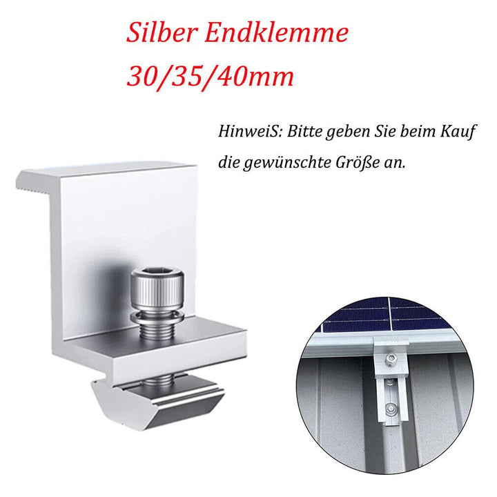 Solarpanel Ziegeldach Montage Set für 2 PV Schiene 1500MM mit Dachhaken, PV-Profil Aluprofil Befesti