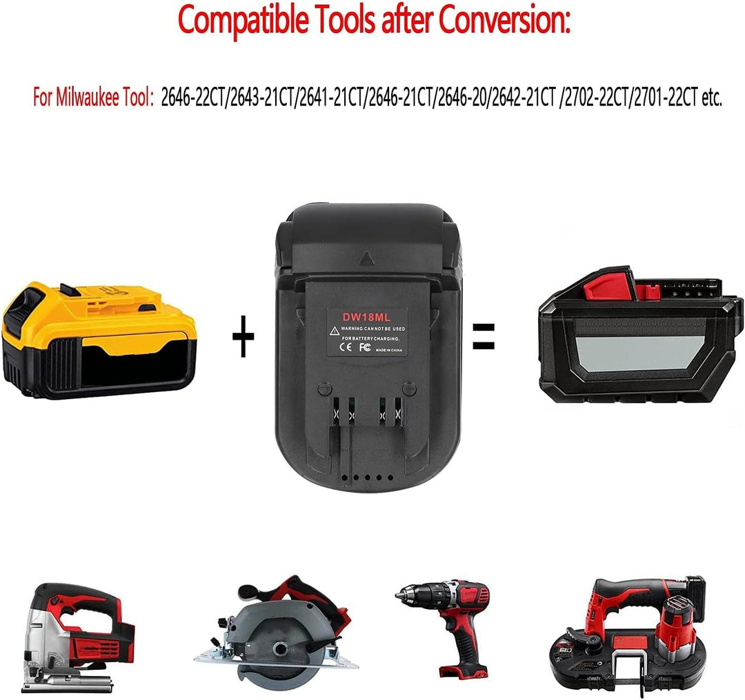 DW18ML Batterie Adapter Konverter Ersatz, 18V Lithium Batterie Adapter, DW18ML 18V auf 18V Adapter f