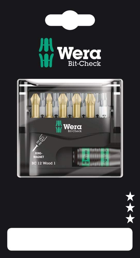 Wera Bit-Check 12 Wood 1 SB 05136390001 Bit-Set 1/4 (6.3 mm) inkl. Bithalter