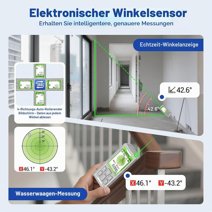 Huepar Pro Outdoor Laser Entfernungsmesser mit Kamera & Bluetooth 80m, 80m