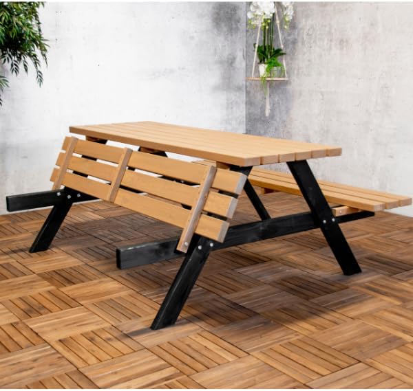 Picknicktisch Jacky mit klappbaren Sitzbänken 180 cm - Kiefernholz