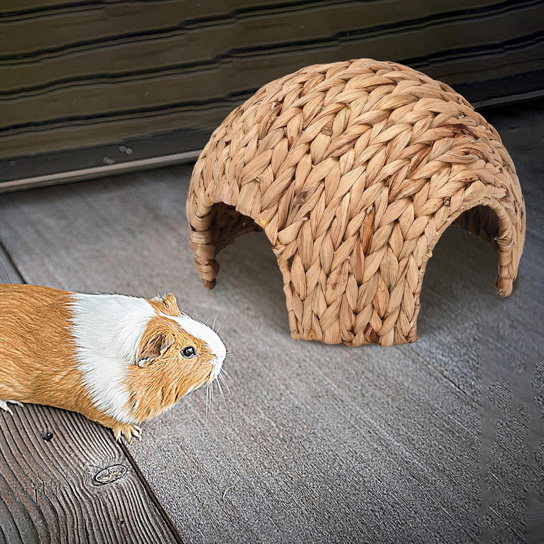 Meerschweinchenhaus 2.5 X 2.5 X 1.8 cm Kaninchennest Natürliches Kaninchen-Rohrkolben-Hausmatte Hand