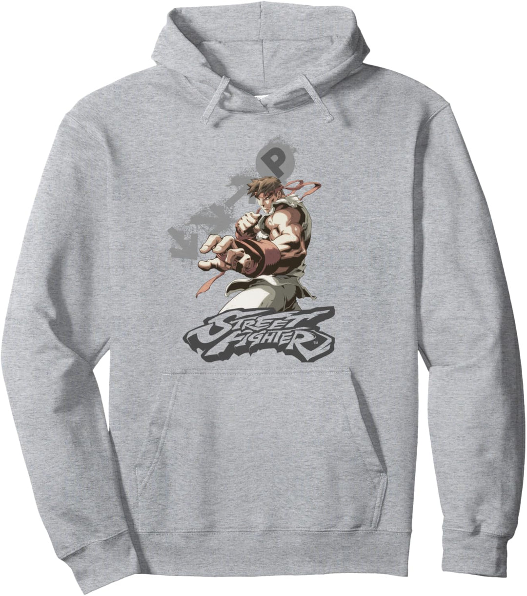 Street Fighter Ryu Portrait Feuerball Pullover Hoodie
