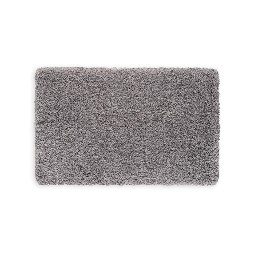 WohnDirect Premium Hochflor Badezimmerteppich Grau • Rutschfester & Extra Flauschiger Badvorleger •