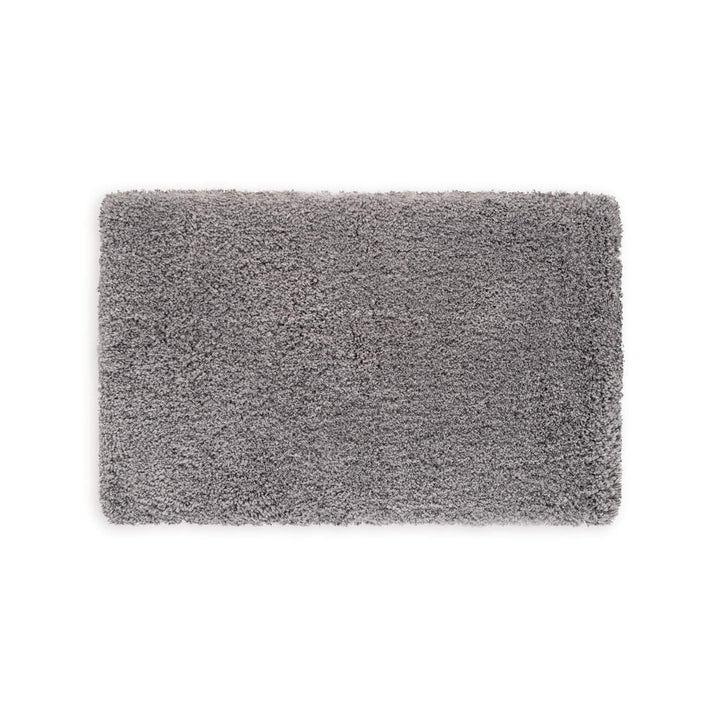 WohnDirect Premium Hochflor Badezimmerteppich Grau • Rutschfester & Extra Flauschiger Badvorleger •