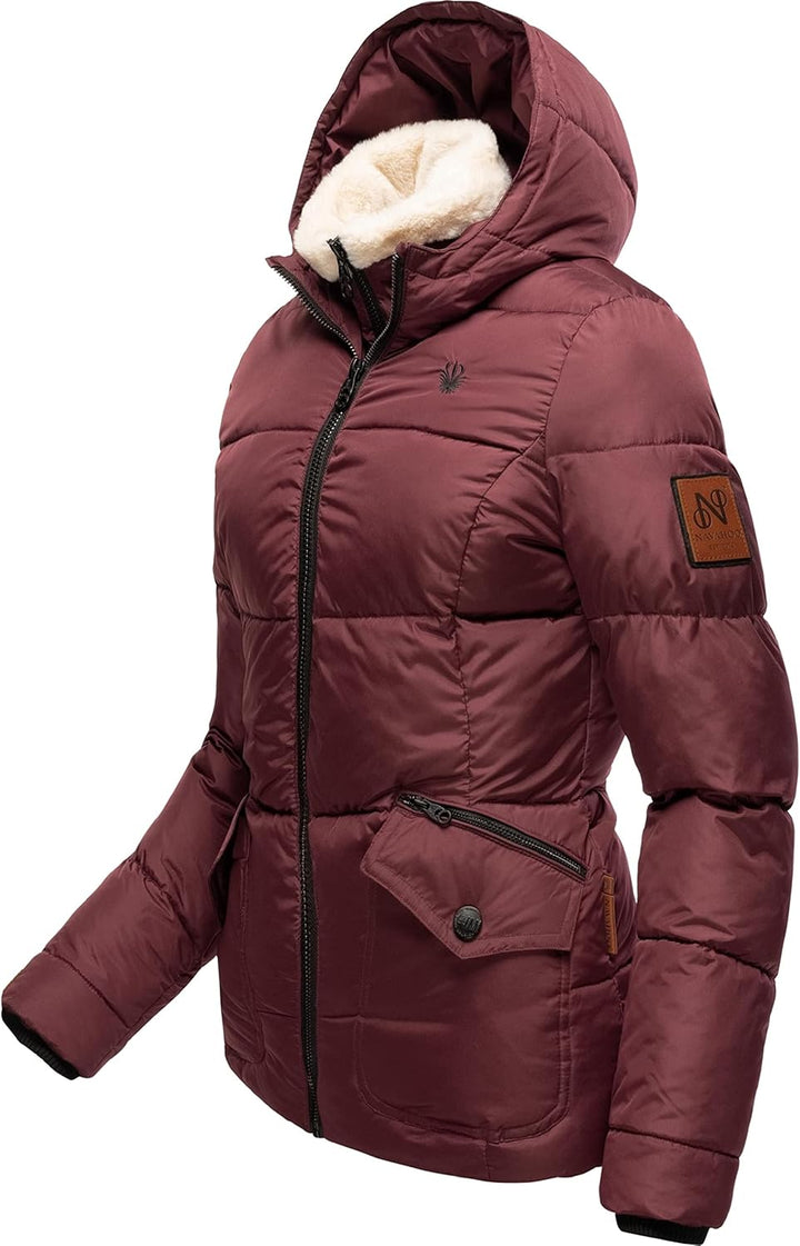 Navahoo Damen warme Winter Steppjacke Megan XS-XXL S Wine, S Wine