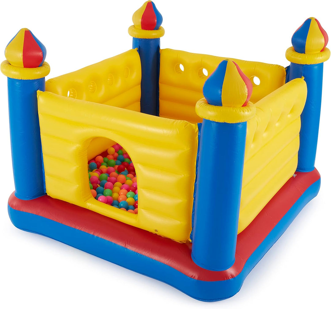 Intex 48259NP Jump-O-Lene Castle Bouncer - Aufblasbare Hüpfburg - 175 x 175 x 135 cm, Rot/Blau/Gelb