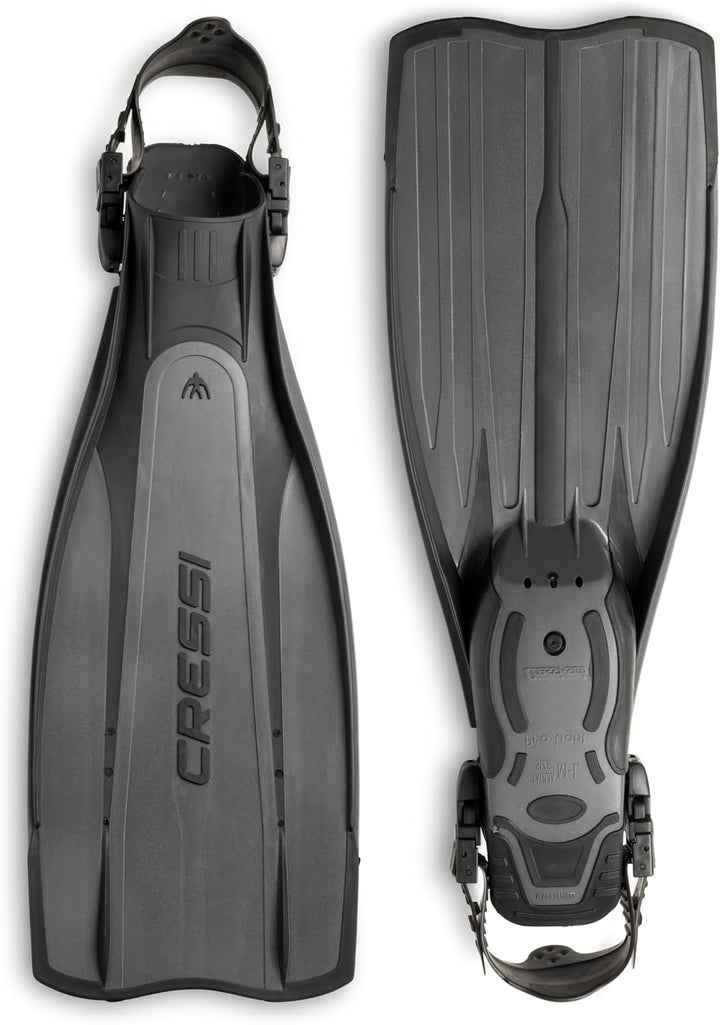 Cressi Pro Light Open Heel Tauchen Flossen S/M (40/41) Schwarz/Silber, S/M (40/41) Schwarz/Silber