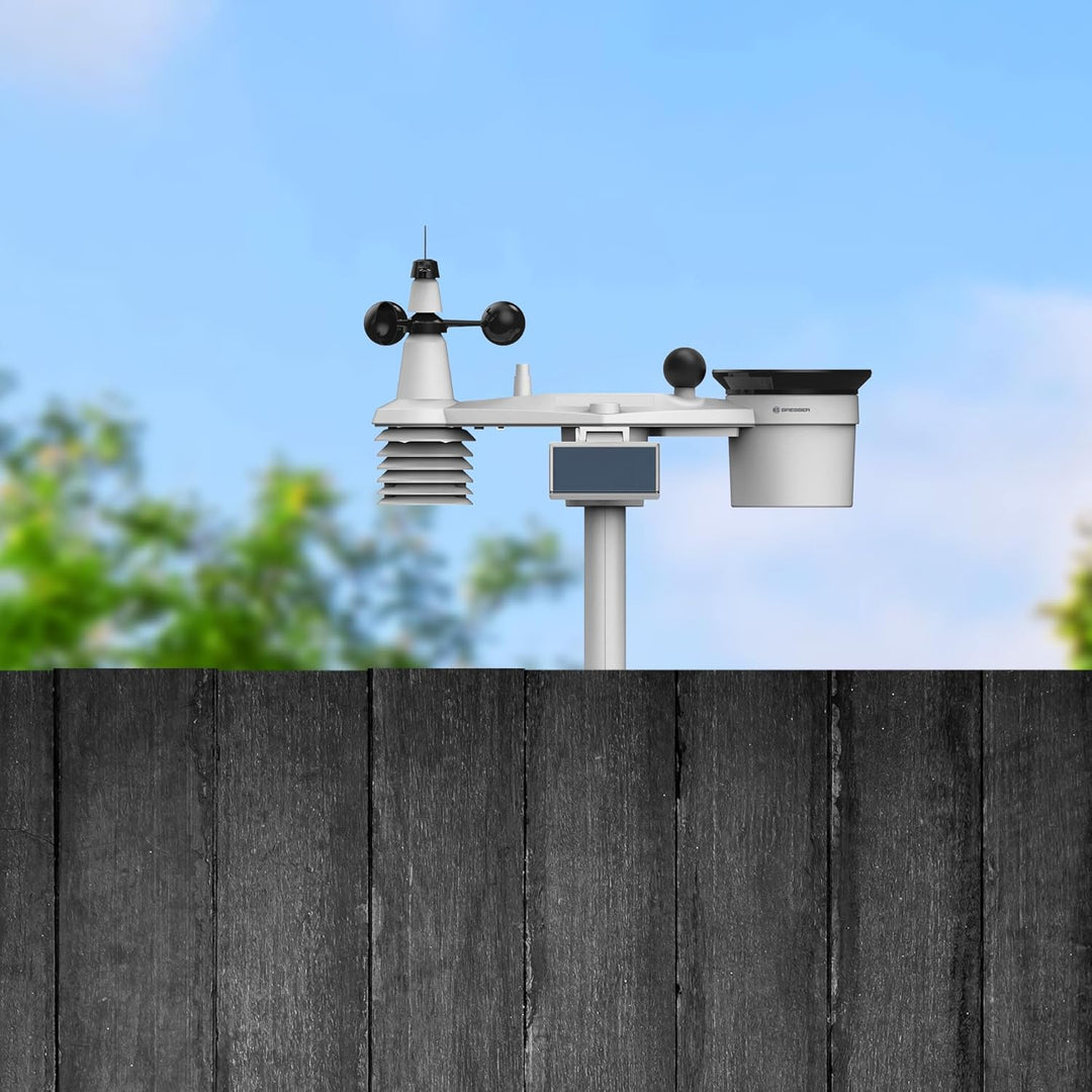 Bresser 9-in-1 MeteoChamp HD WLAN-Wetterstation mit solarbetriebenem Multisensor, Luftqualitätsanzei