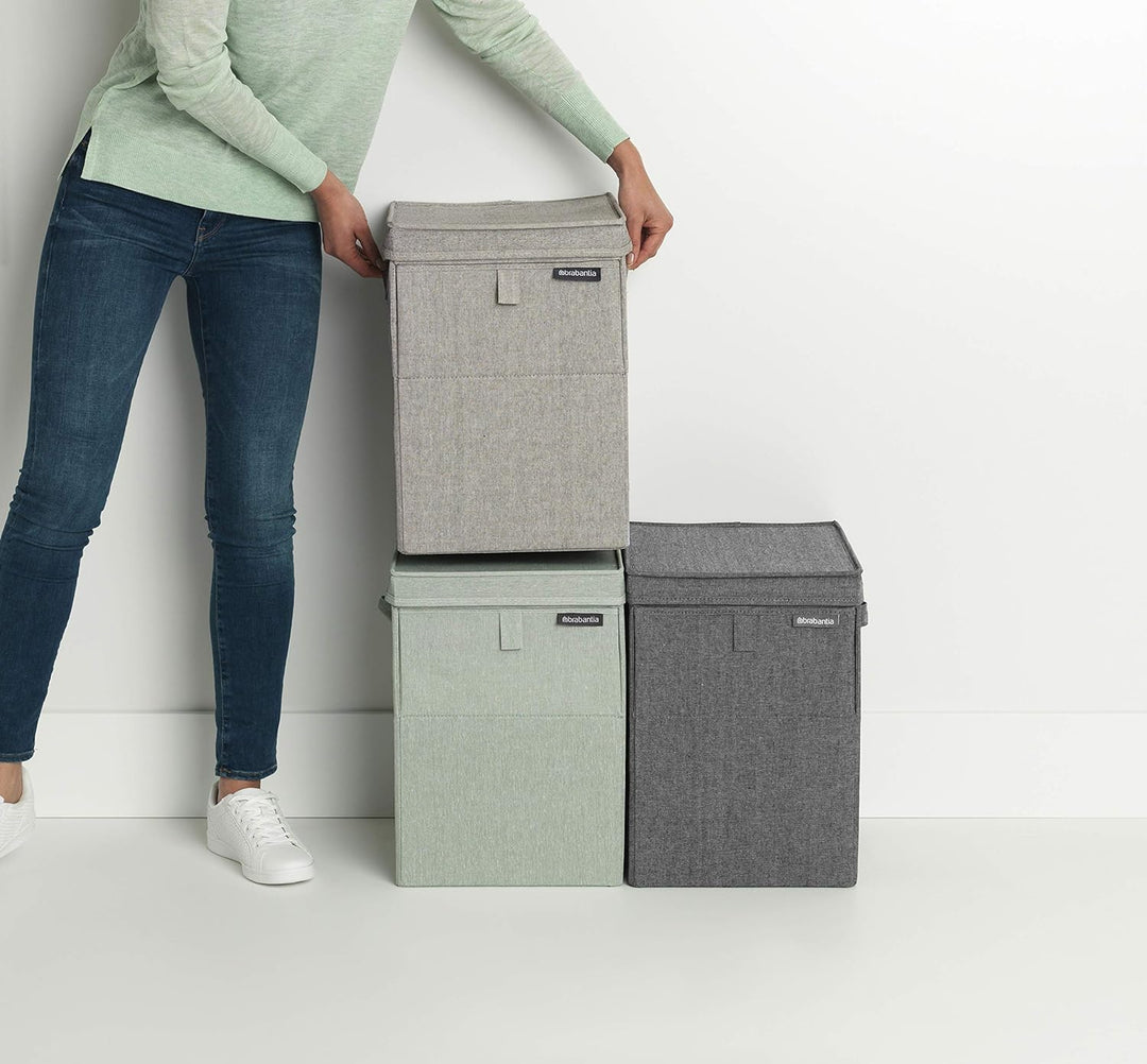 Brabantia - Wäschebox Stapelbar - Wäschekorb - Leicht zu befüllen und zu entleeren - Grosses Volumen