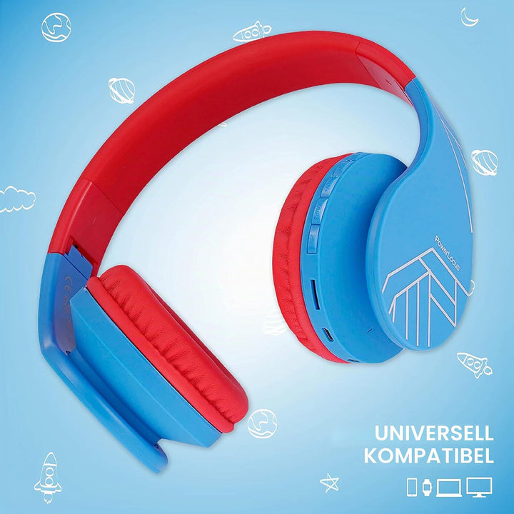 PowerLocus Bluetooth Kopfhörer Kinder, Kinderkopfhörer Over-Ear mit 85dB Lautstärkebegrenzung, Faltb