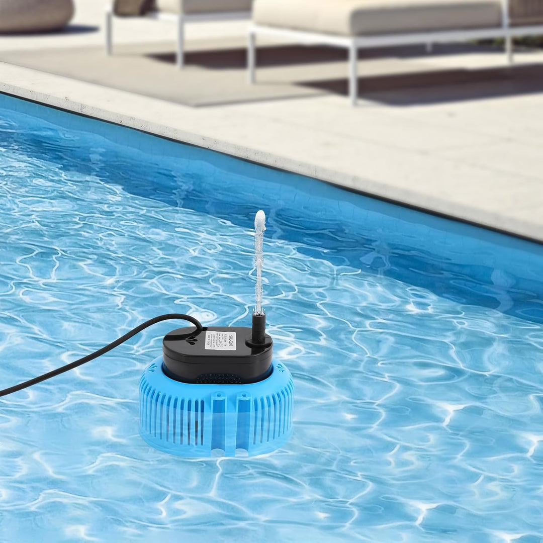 Tauchpumpe Schmutzwasser, 75W Poolabdeckungspumpe (Schwarz+Blau) | max Förderhöhe 3.2m, max. Förderm