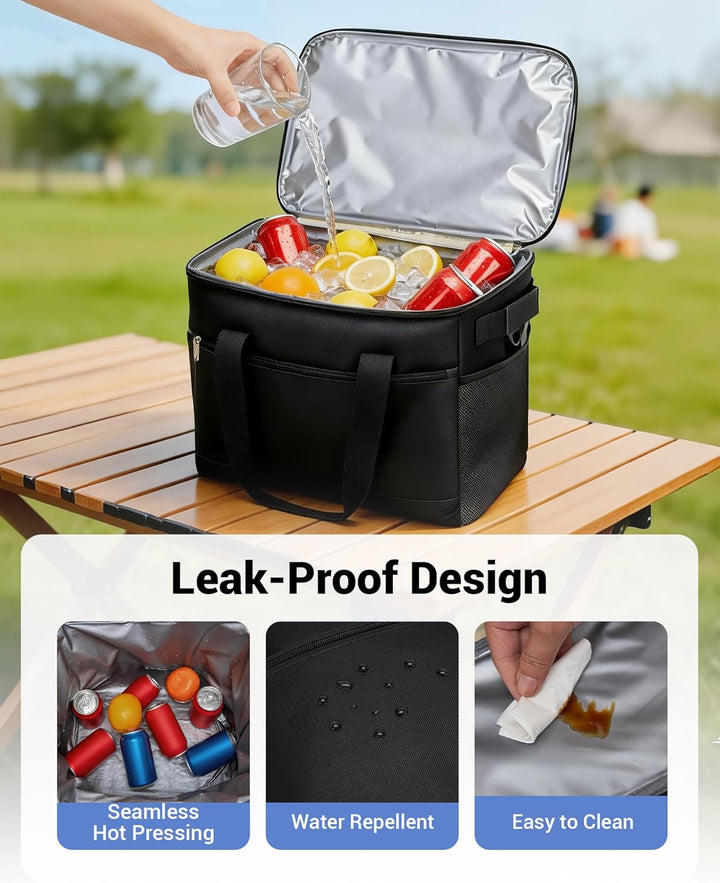 KONO Kühltasche Gross Faltbar 20L 30L – Isoliertasche Thermotasche bis zu 12h Kühlung, Auslaufsicher