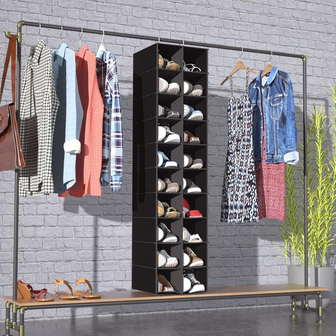 Libeder Hängender Schuh-Organizer für Schrank, hängende Schrank-Organizer, 20 Abschnitte, platzspare