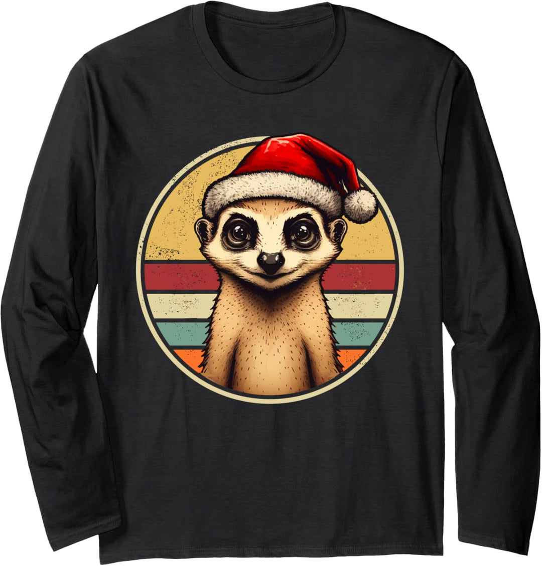 Weihnachten Retro Erdmännchen Vintage Erdmännchen Outfit Langarmshirt