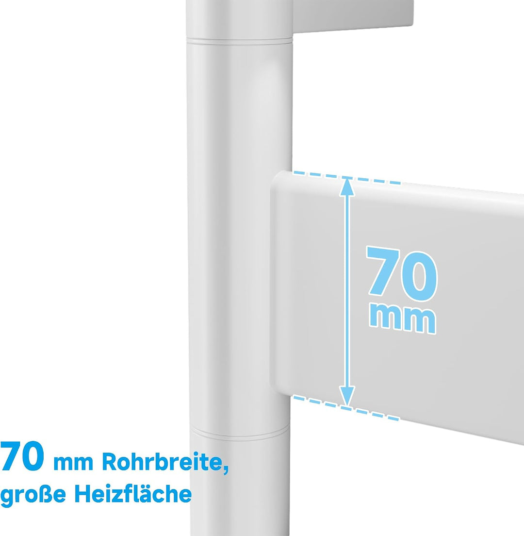SONNI Handtuchheizkörper Elektrisch 70x45 cm, WLAN Badheizkörper 180° Drehbar für Trocken-/Nass-Tren