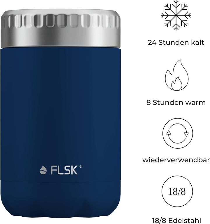 FLSK Food Jar Thermobehälter für Essen [600ml] – hält 8 Std. warm & 24 Std. kalt – VICC®-Technologie