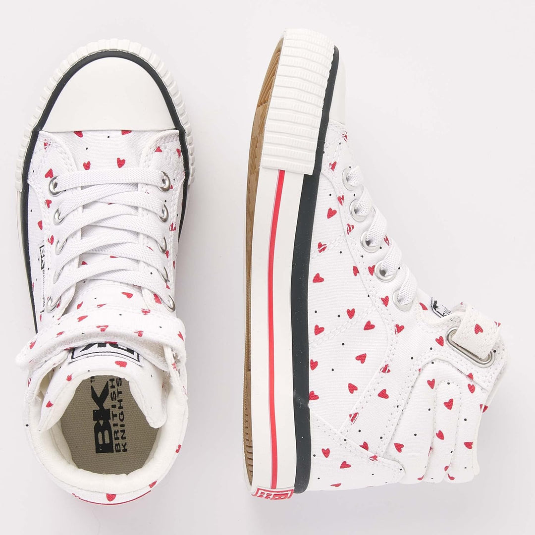 British Knights Mädchen Dee Sneaker 25 EU Weiss Punkte Rote Herzen, 25 EU Weiss Punkte Rote Herzen