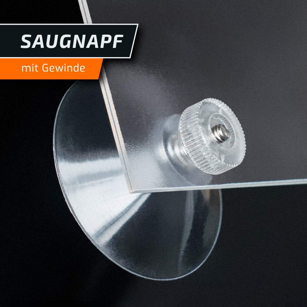 Saugnäpfe Ø 50 mm | M4 Gewinde – Länge 6 mm | V2A Edelstahl | Rändelmutter | DHL-Versand | HOCHWERTI