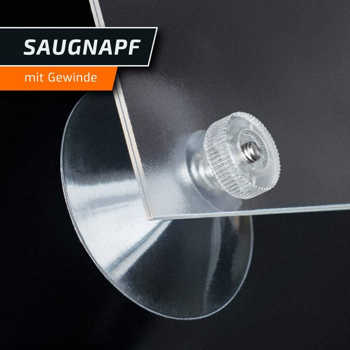 Saugnäpfe Ø 50 mm | M4 Gewinde – Länge 6 mm | V2A Edelstahl | Rändelmutter | DHL-Versand | HOCHWERTI