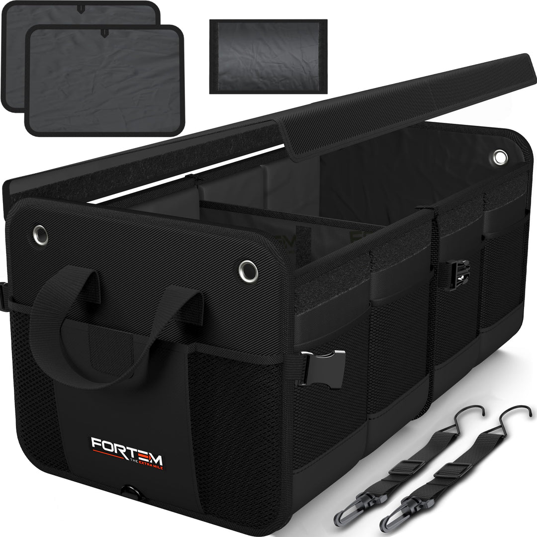 FORTEM Kofferraum Organizer, Kofferraumtasche, Zusammenklappbarer Auto Organizer Kofferraum mit Fäch