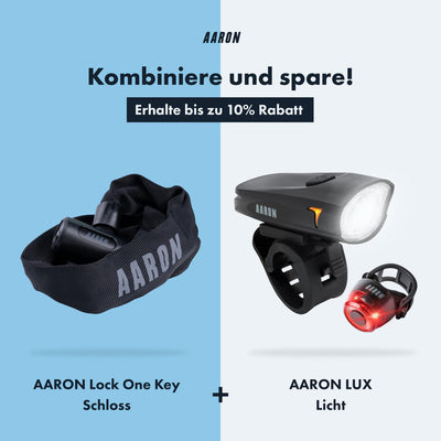 AARON Lock One Fahrradschloss mit Schlüssel, Kettenschloss aus Stahl und hoher Sicherheitsstufe, Sch