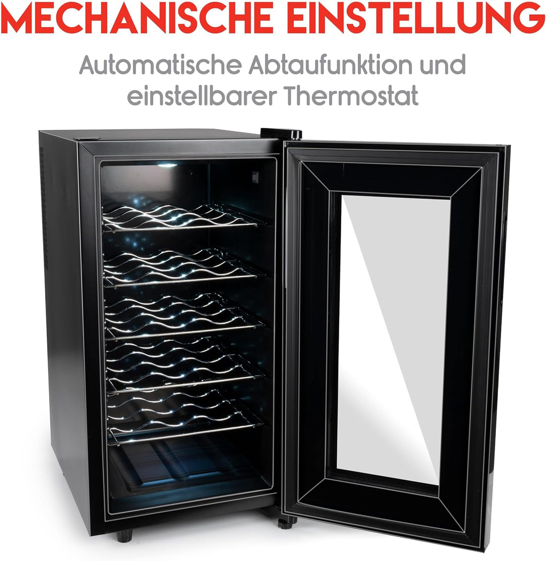 alpina Weinkühlschrank 50L - Weinkühler für 18 Flaschen - Flaschenkühler 230V - Temperatur Regelbar