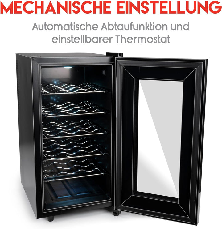 alpina Weinkühlschrank 50L - Weinkühler für 18 Flaschen - Flaschenkühler 230V - Temperatur Regelbar