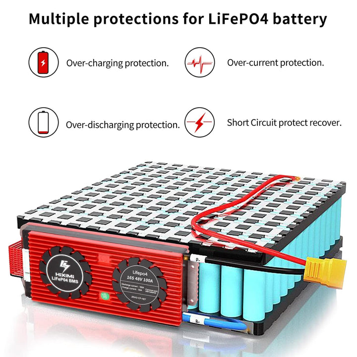 LiFePO4 BMS 16S Bluetooth 48V 100A Lithium Eisen Phosphat Batterie Management System Schutz Board mi
