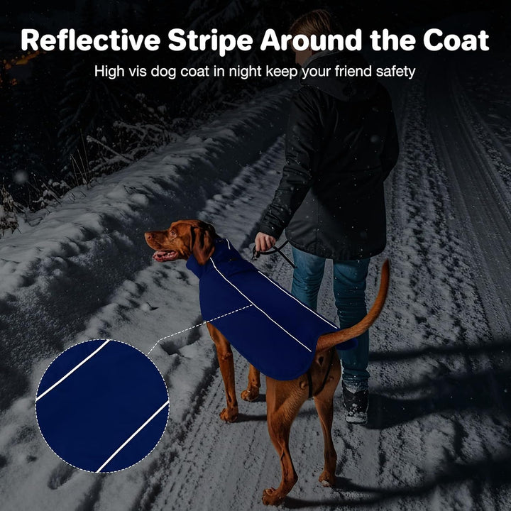 Warme Hundemäntel, wasserdichte Reflektierende Hundejacke, Winddichter Wintermantel mit Hohem Kragen