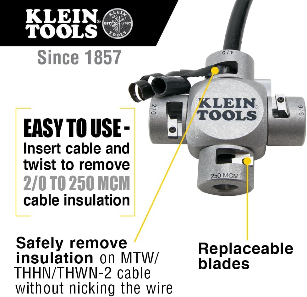 Klein Tools 21051 Grosser Abisolierzange (2/0-250 MCM)