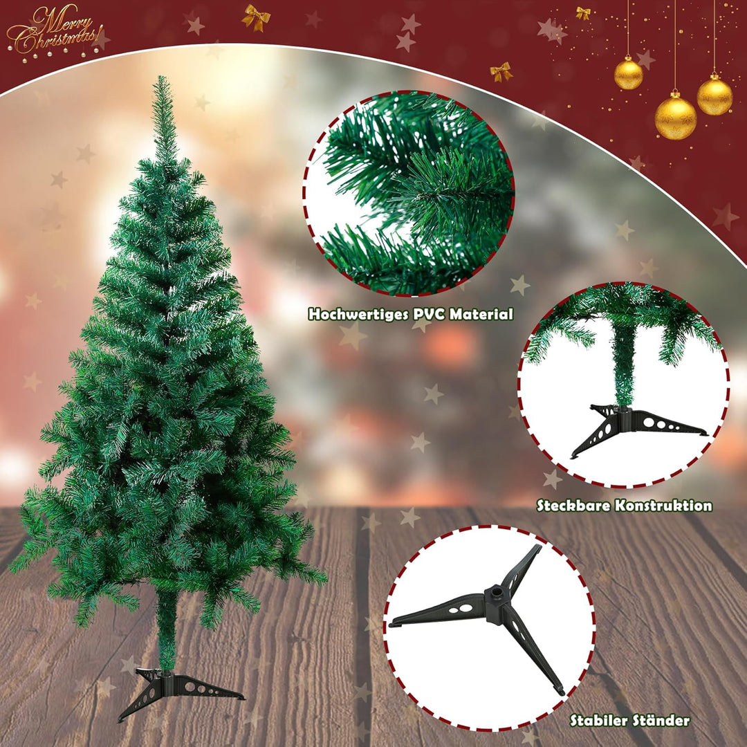 Froadp 120cm Künstlicher Grün PVC Weihnachtsbaum Tannenbaum Kiefernadel(Grün PVC, 120cm) 120cm Grün