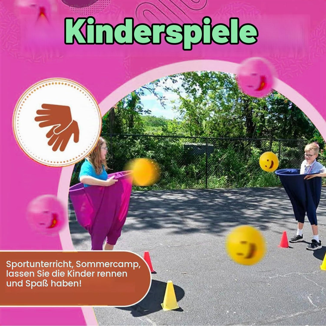 6 Stück Oma Hosen Spiel Outdoor Spiele Kinder, Granny Pants Spiel mit 4 Hüpfbälle 1 Pumps, Wurfspiel