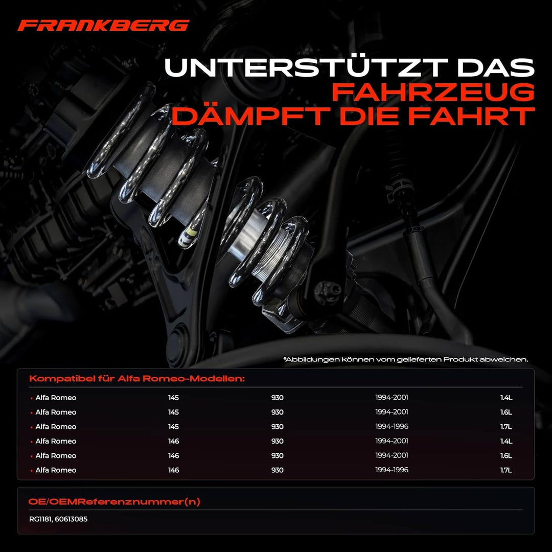 Frankberg 2x Federn Fahrwerksfeder Vorderachse Kompatibel mit 145 146 930 1.4L 1.6L 1.7L 1994-2001 R