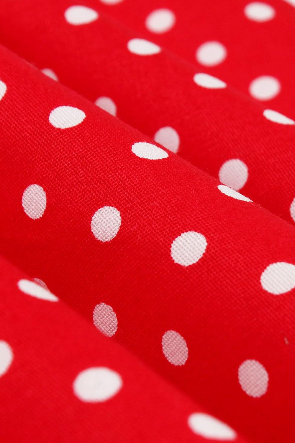 AXOE Damen 60er Jahre Kleid Cocktailkleid Abendkleid mit 3/4 Ärmel S Polka Dot Rot, S Polka Dot Rot