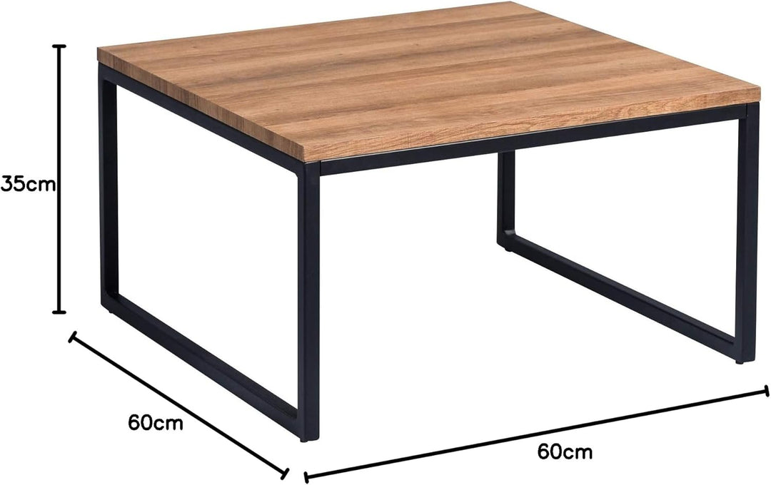 M2 Kollektion Jakarta 1 Couchtisch, MDF Dekor Eiche braun, 60x60cm, Höhe 35cm, Jakarta 1
