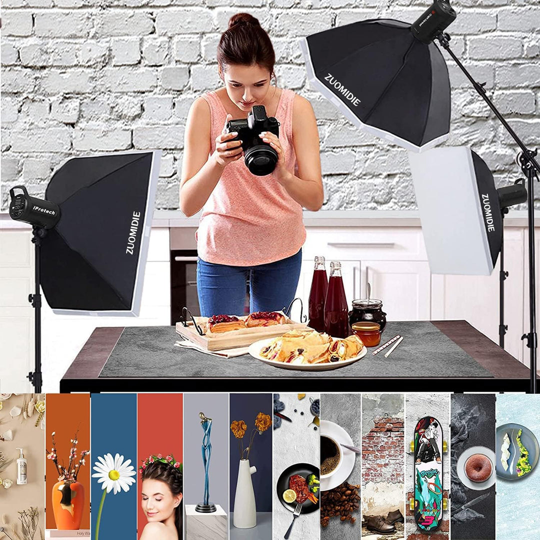 Photography Background 6 Pieces 57 x 88 cm 2 in 1 Food Flat Lay Table Top Photography Double Sided B