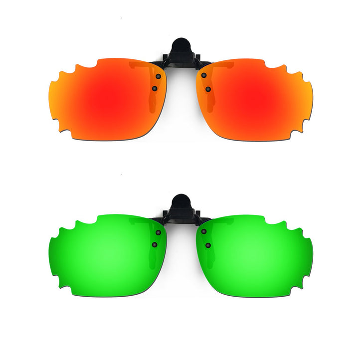 HKUCO Sonnenbrille Clip Rot/Grün Polarisiert Objektive für Myopie Frame Clip Polarisiert Objektive U