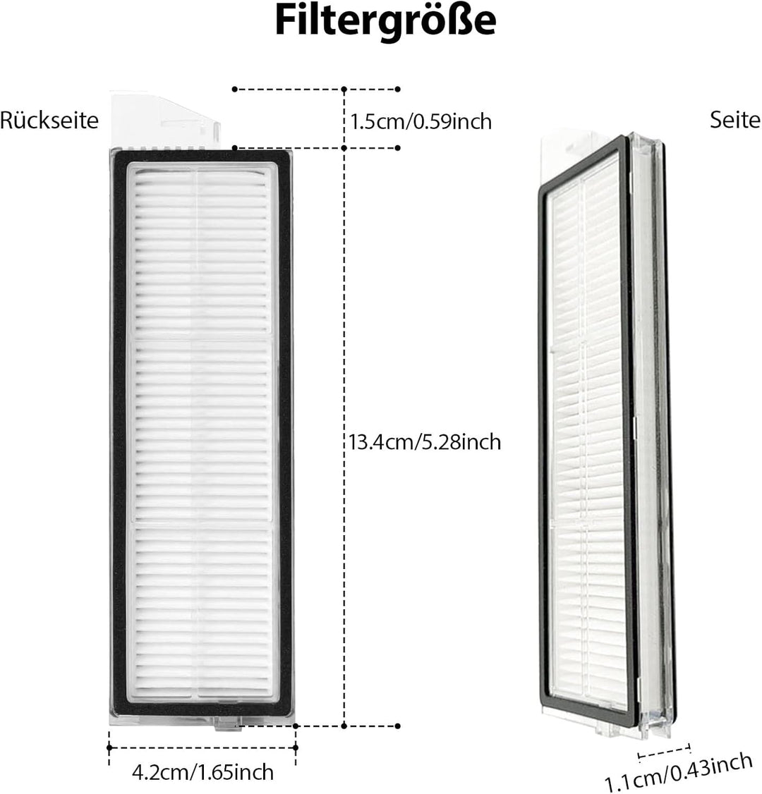 6 Stück Filter für Roborock S8 Maxv Ultra / S8 Max Ultra Roboter Staubsauger, Ersatz-HEPA-Filter Ers