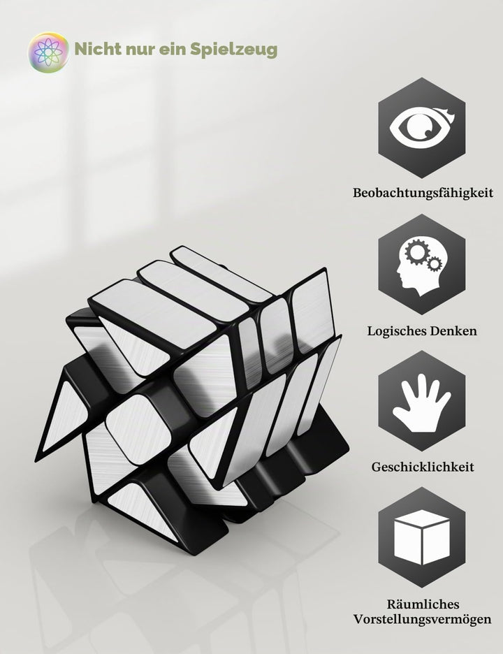 ROXENDA Speed Zauberwürfel Set, Würfel Set mit Silber Mirror Cube und Gold Mirror S Cube, Unregelmäs