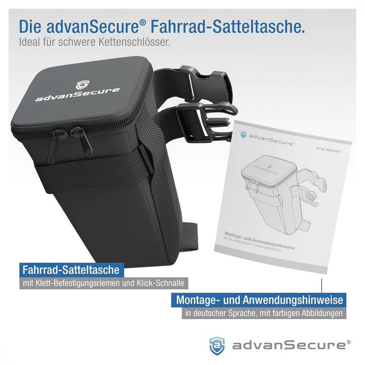Fahrrad-Satteltasche | ideal für schwere Kettenschlösser | kompatibel mit den meisten Fahrrädern und