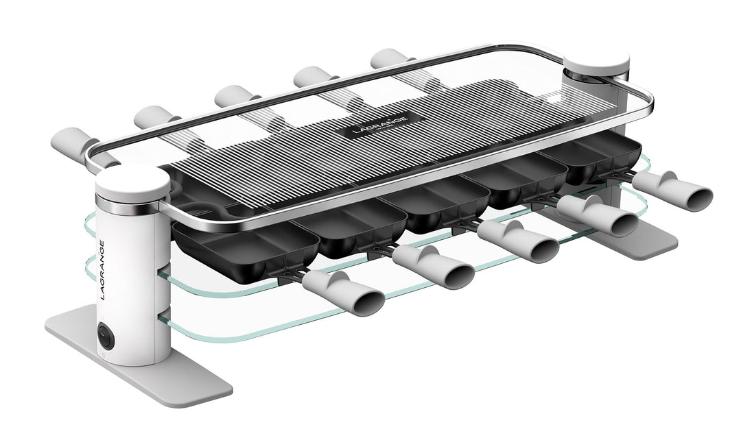 LAGRANGE Raclette-Gerät für 10 Personen, 1200 W, Glasplatten, abnehmbare obere Platte für einfache R