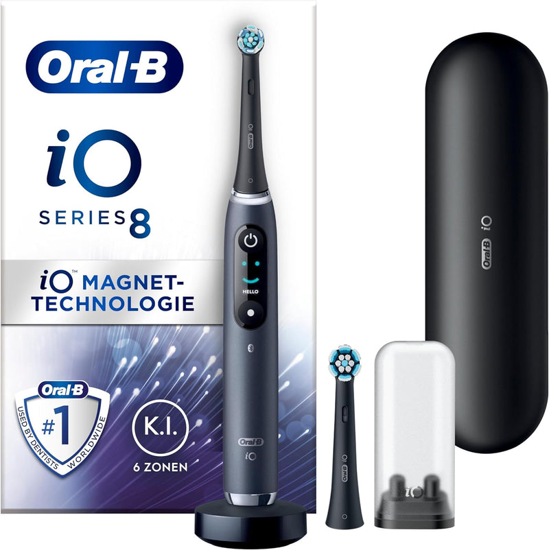 Oral-B iO Series 8 Elektrische Zahnbürste/Electric Toothbrush, 2 Aufsteckbürsten, 6 Putzmodi für Zah