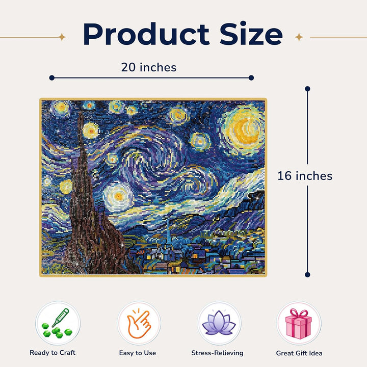 Diamond Dotz DD9-001 Sternenklare Nacht, ca. 50,8 x 40,6 cm gross, Diamond Painting, Malen mit Diama