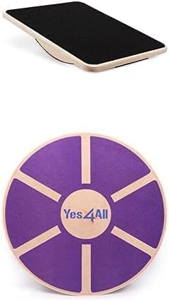 Yes4All Balance Board inkl, Übungsposter mit Griff und rutschfester Oberfläche; Premium Kunststoff-W